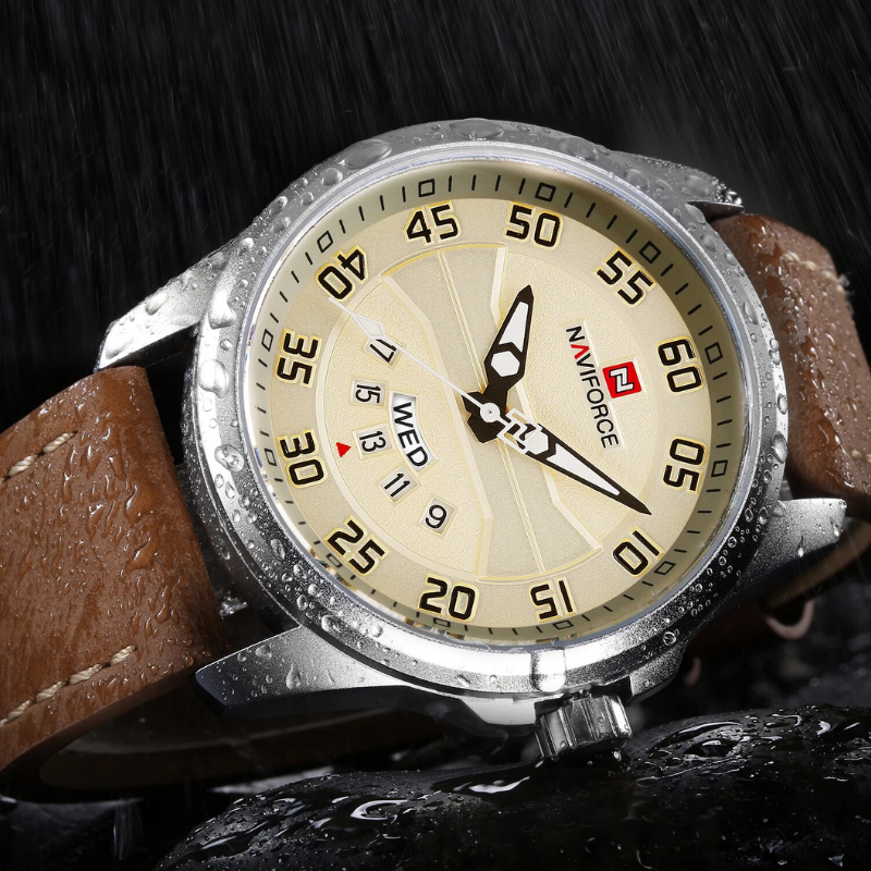 Kwarts Horloge met Leren Band  - By Qivii
