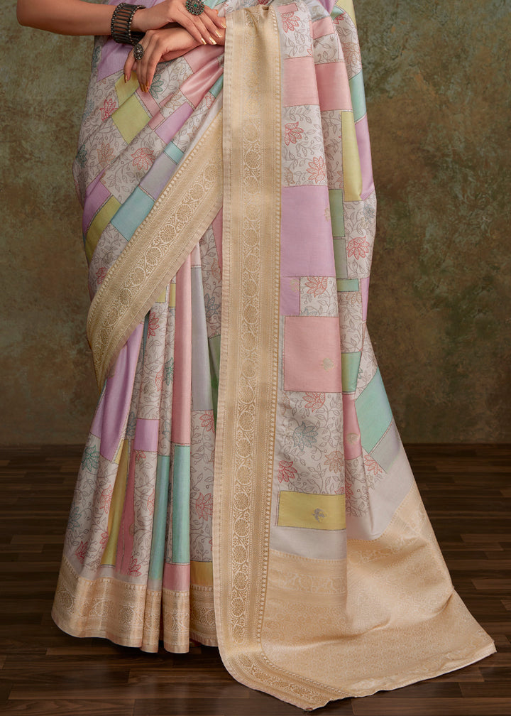 Off White Color Art Silk Fabric Special Saree With Printed Work