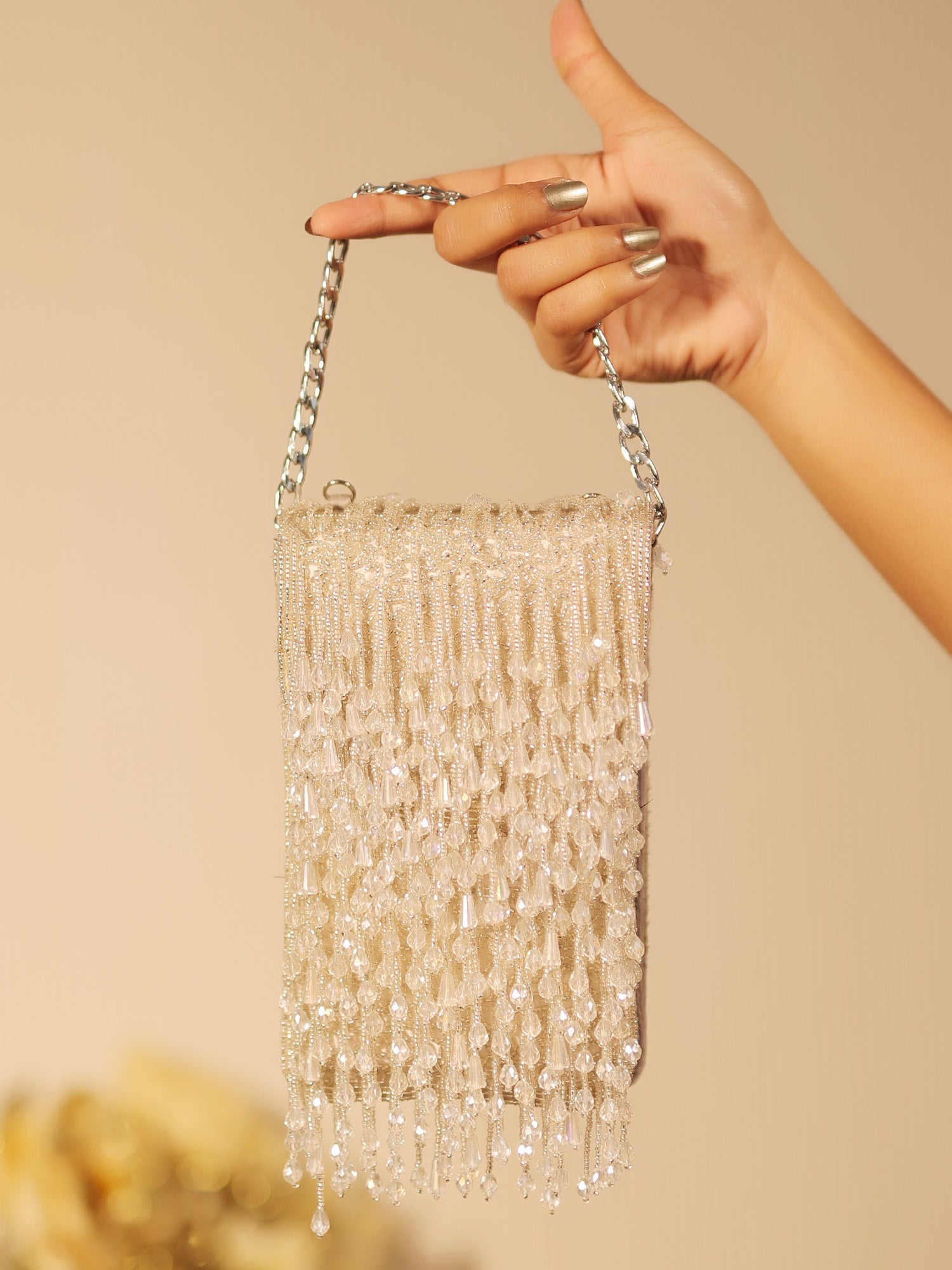 Rosalie Silver Evening Clutch