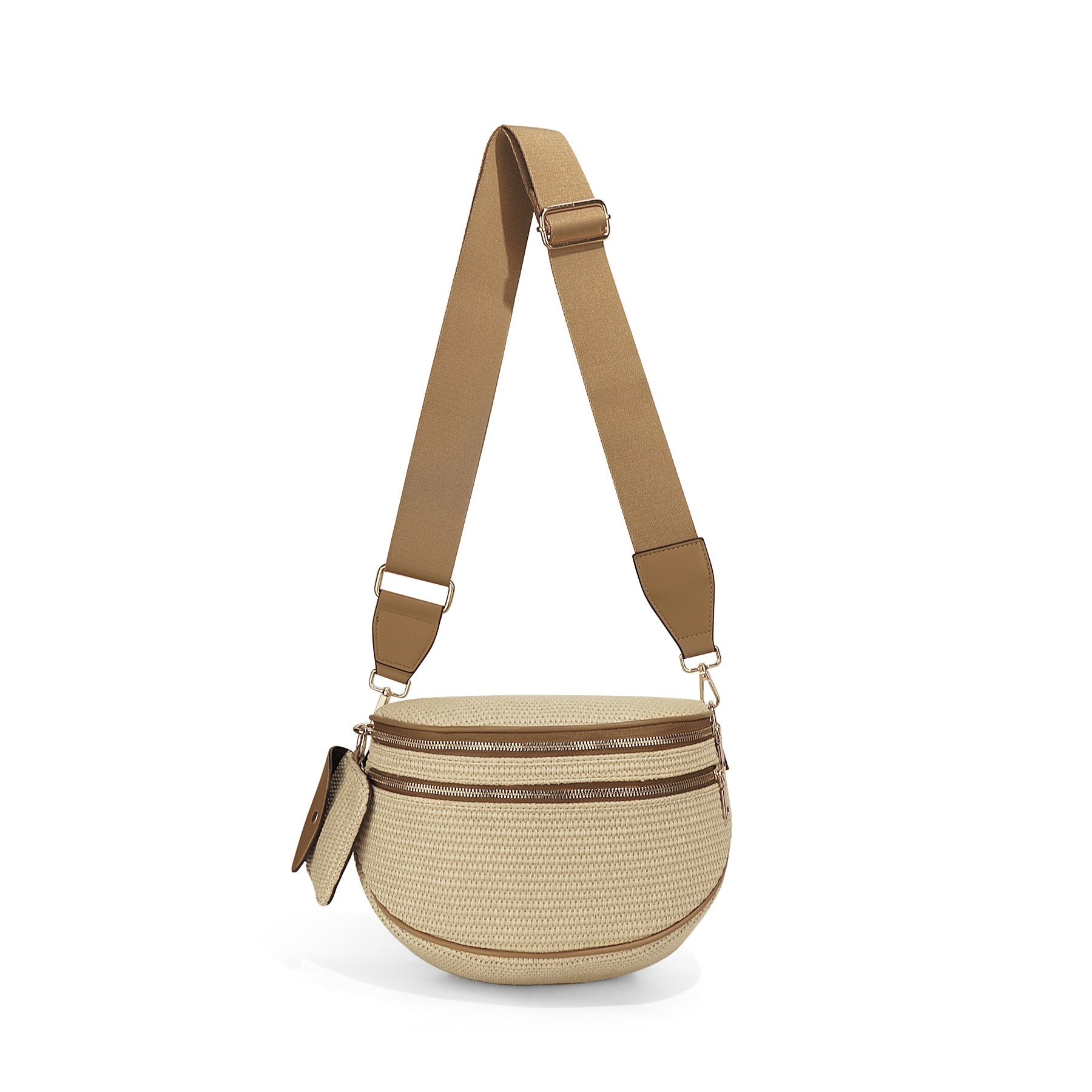 Ounamei Checkered Crossbody Bum Bag for Women Large Capacity Belt Bag for Moms & Everyday Travel