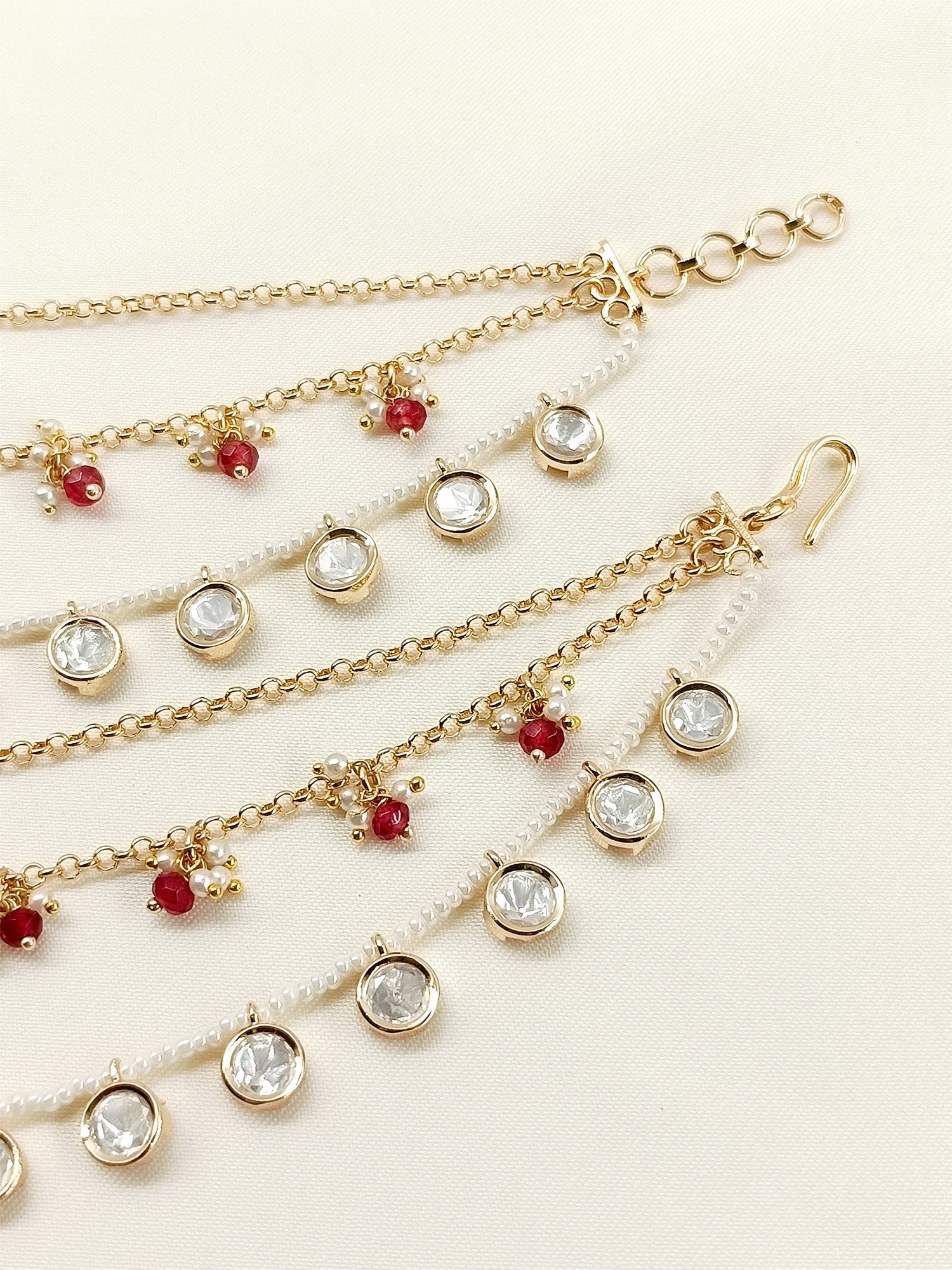 Bhamini Ruby Traditional Ear Chain