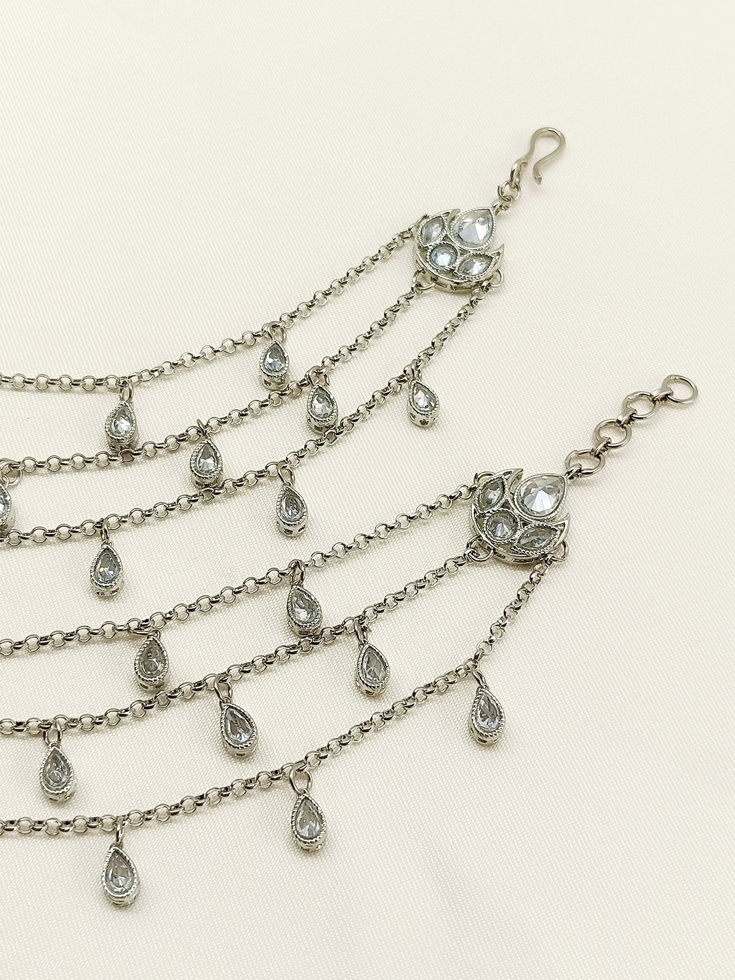 Tiya Silver Traditional Ear Chain