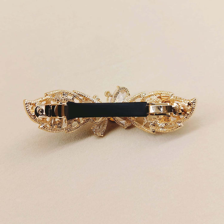 Gahna American Diamond Stone Gold Plated Hair Clip