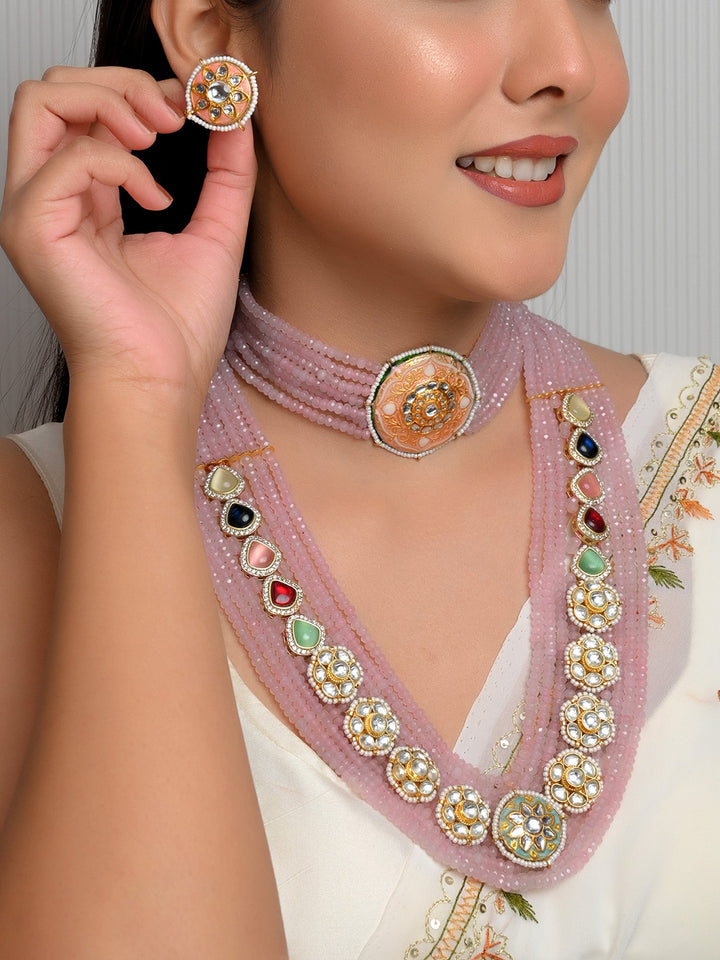 Averi Baby Pink Kundan Set