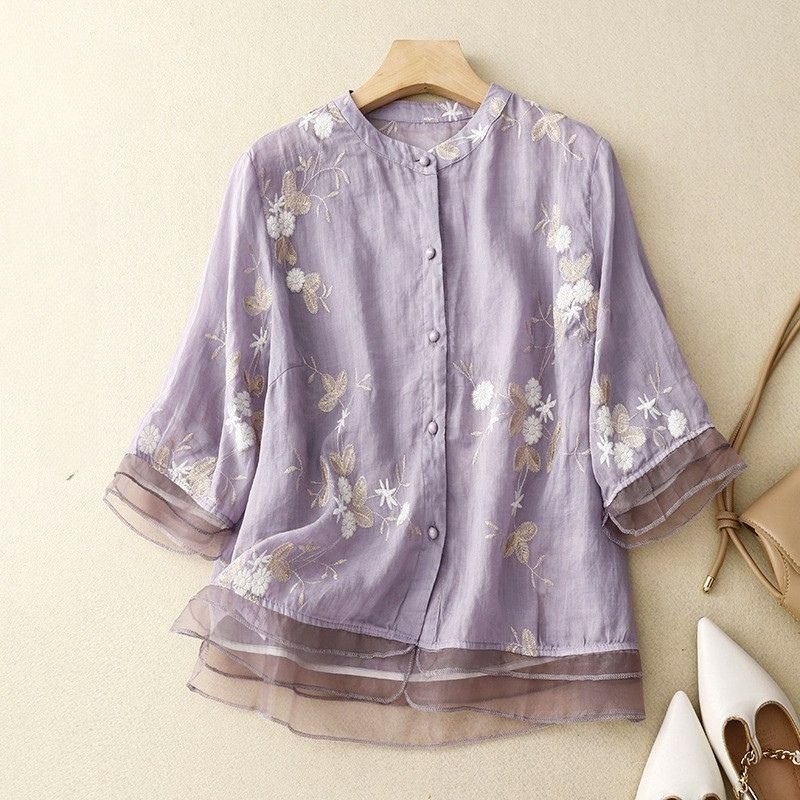 Isabella Cotton-Linen Blouse  - By Qivii
