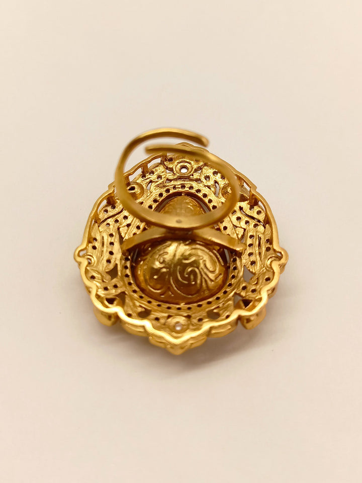 Handcrafted Raga Copper Kundan Finger Ring with intricate detailing and traditional design