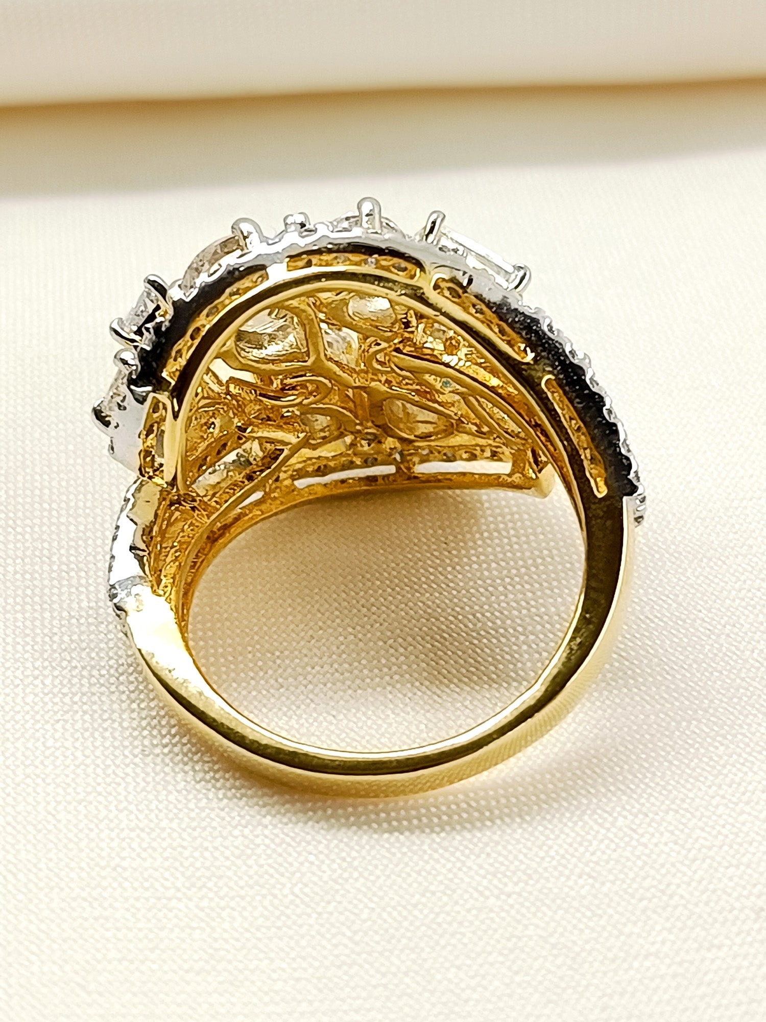 Mukta 92.5 Silver Swarovski Stone Finger Ring - qivii