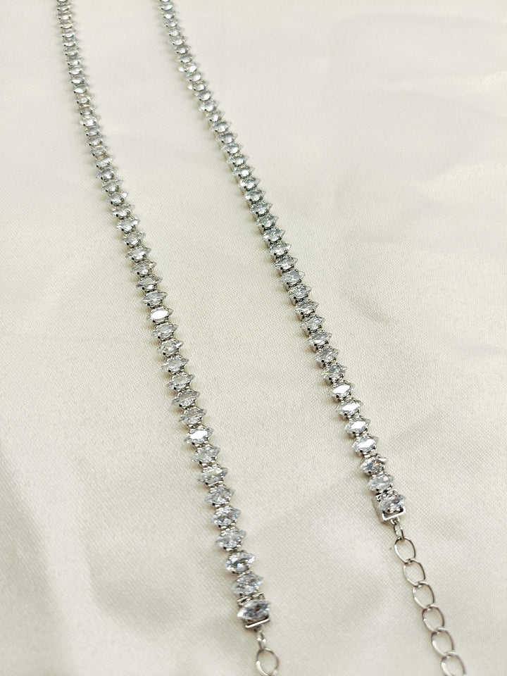 Zienna White American Diamond Anklet