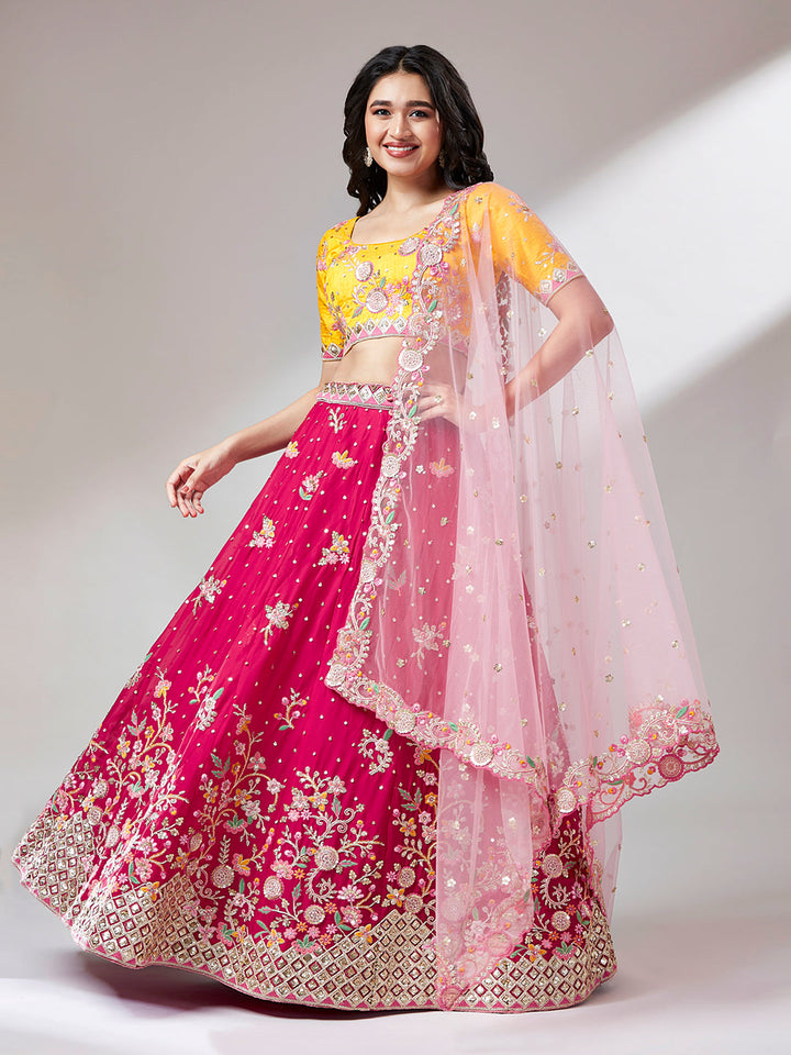 Pure Georgette Sequinse Work Stitched Lehenga