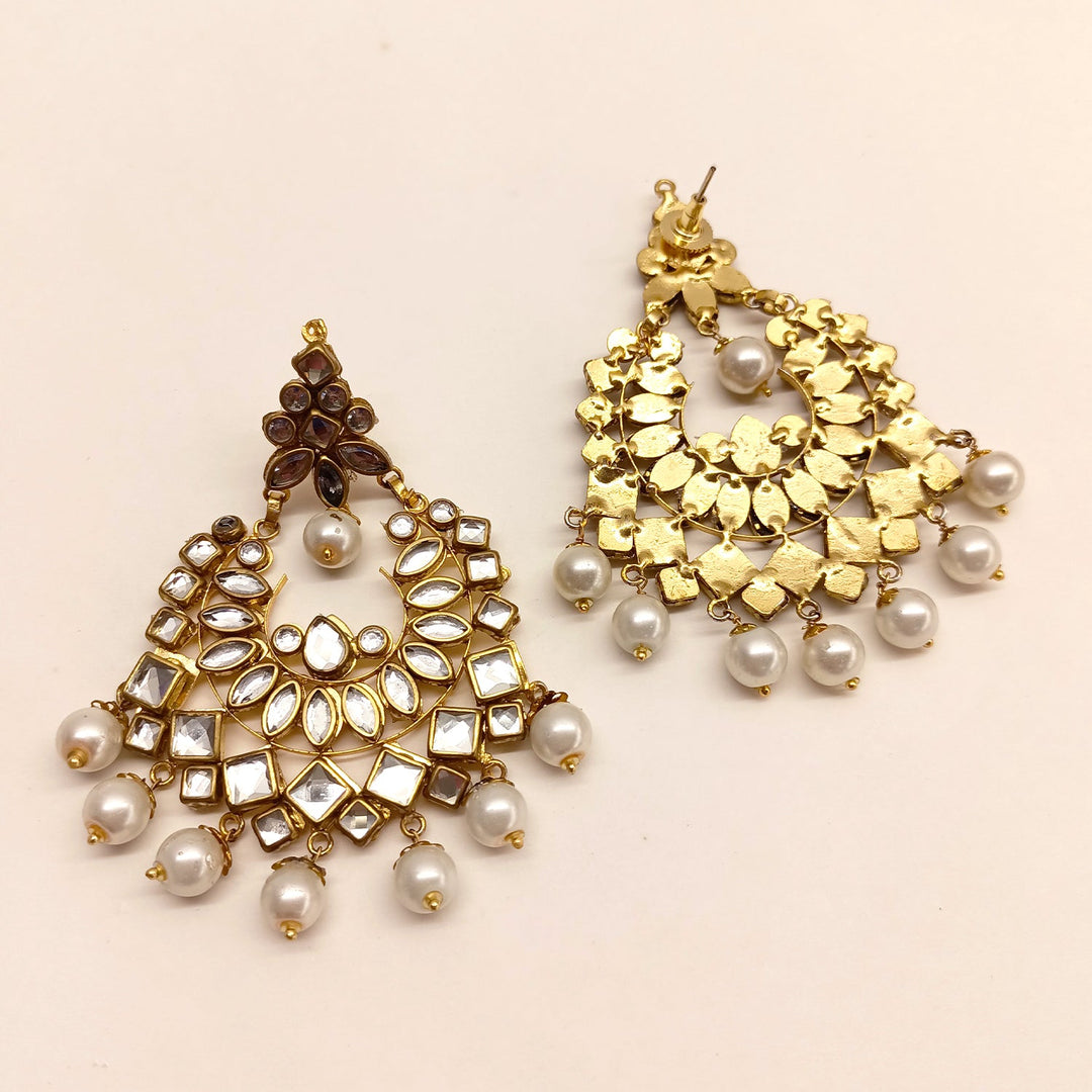 Samreen Big Pearl Kundan Earrings