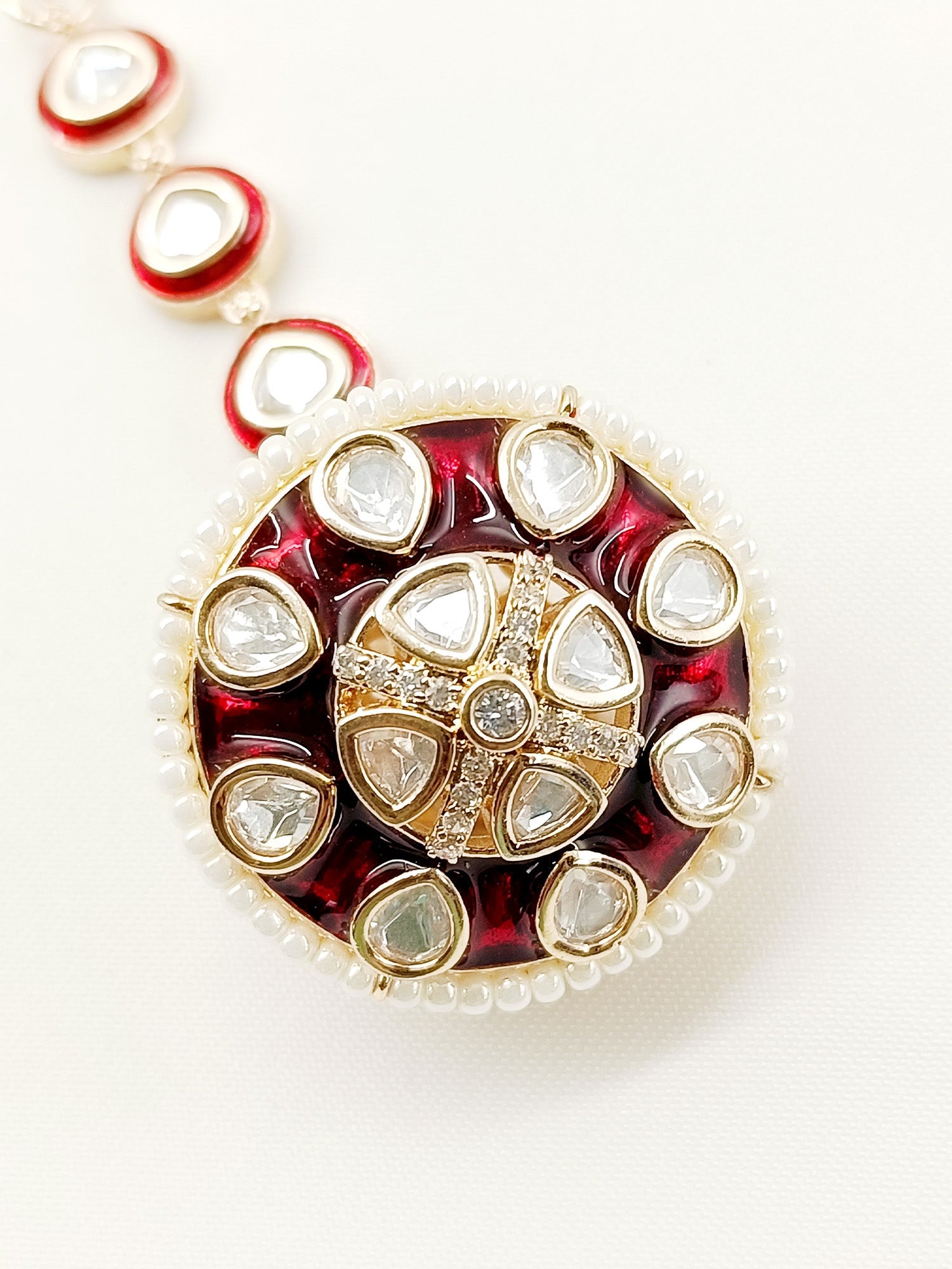 Vishakha Maroon Kundan Borla