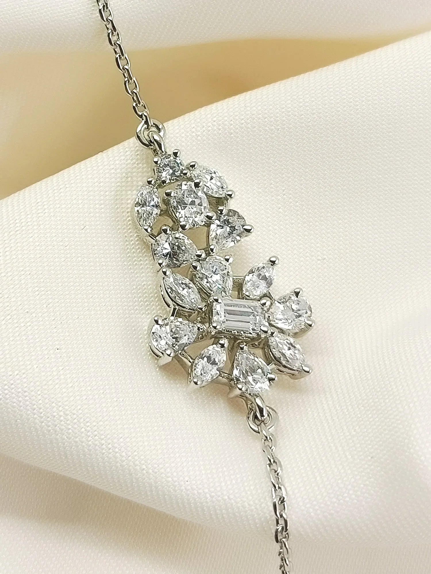 Chaya White 92.5 Silver American Diamond Bracelet