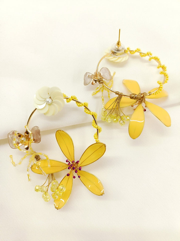 Anni Yellow Handmade Earrings