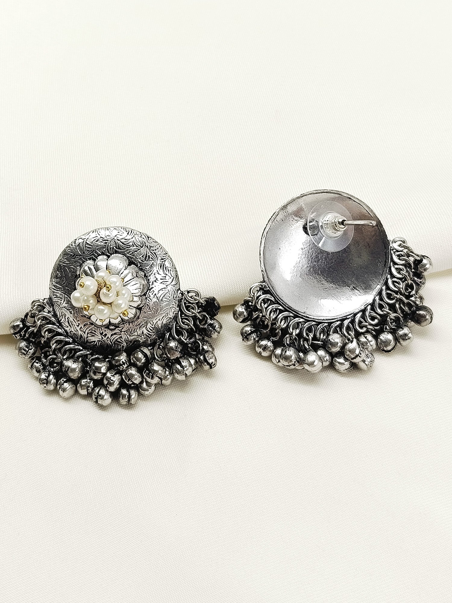 Natasha White Pearl Oxidized Tops
