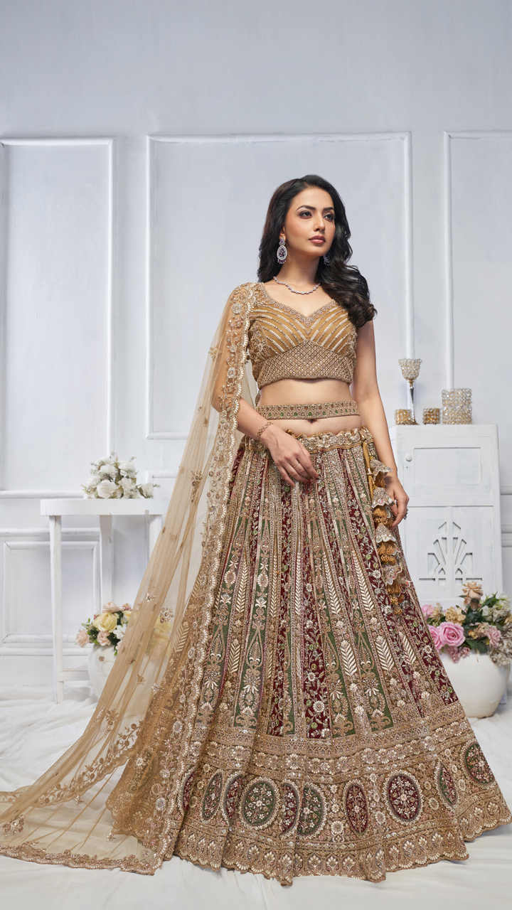 The Majestic Mustard bridal lehenga