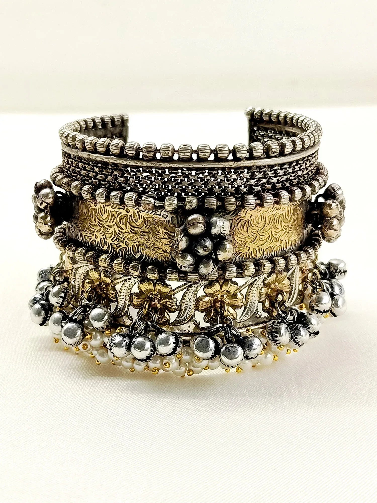 Savya Silver N Golden Oxidized Bracelet