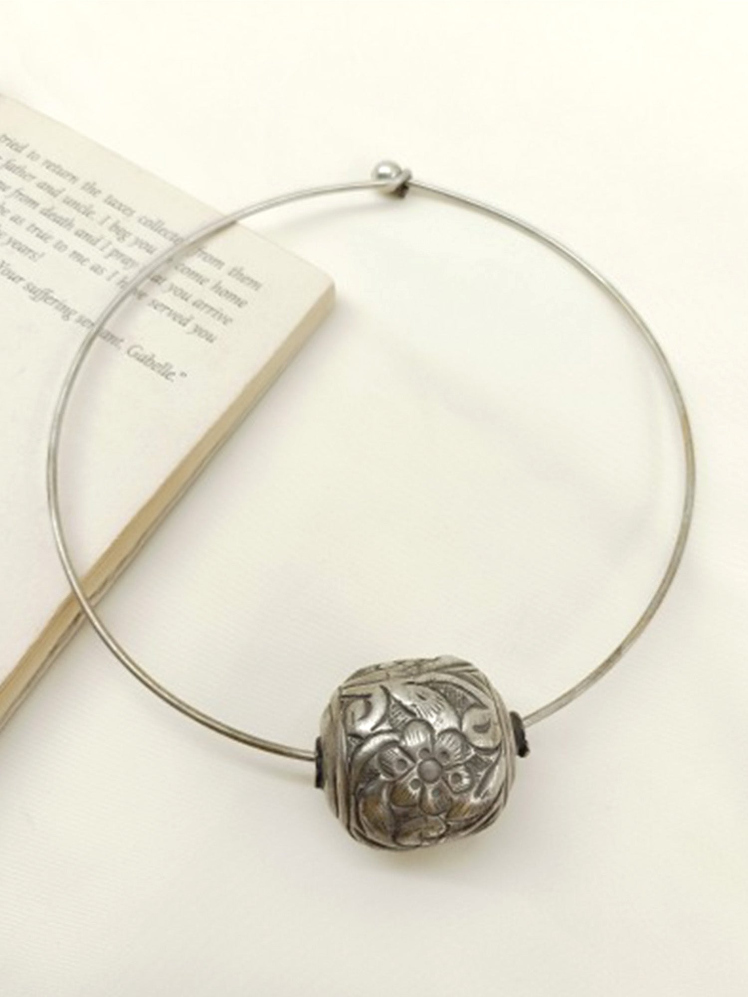 Kia German Silver Oxidized Hasli Style Neckpiece