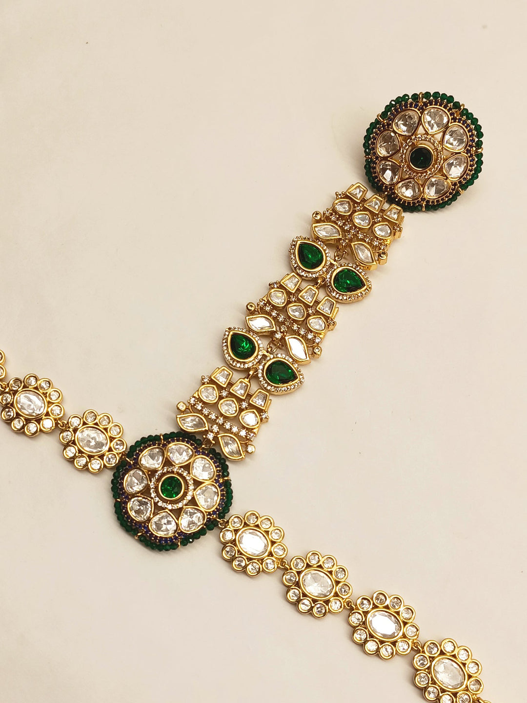 Nitya Beautiful Green Kundan Hathphool