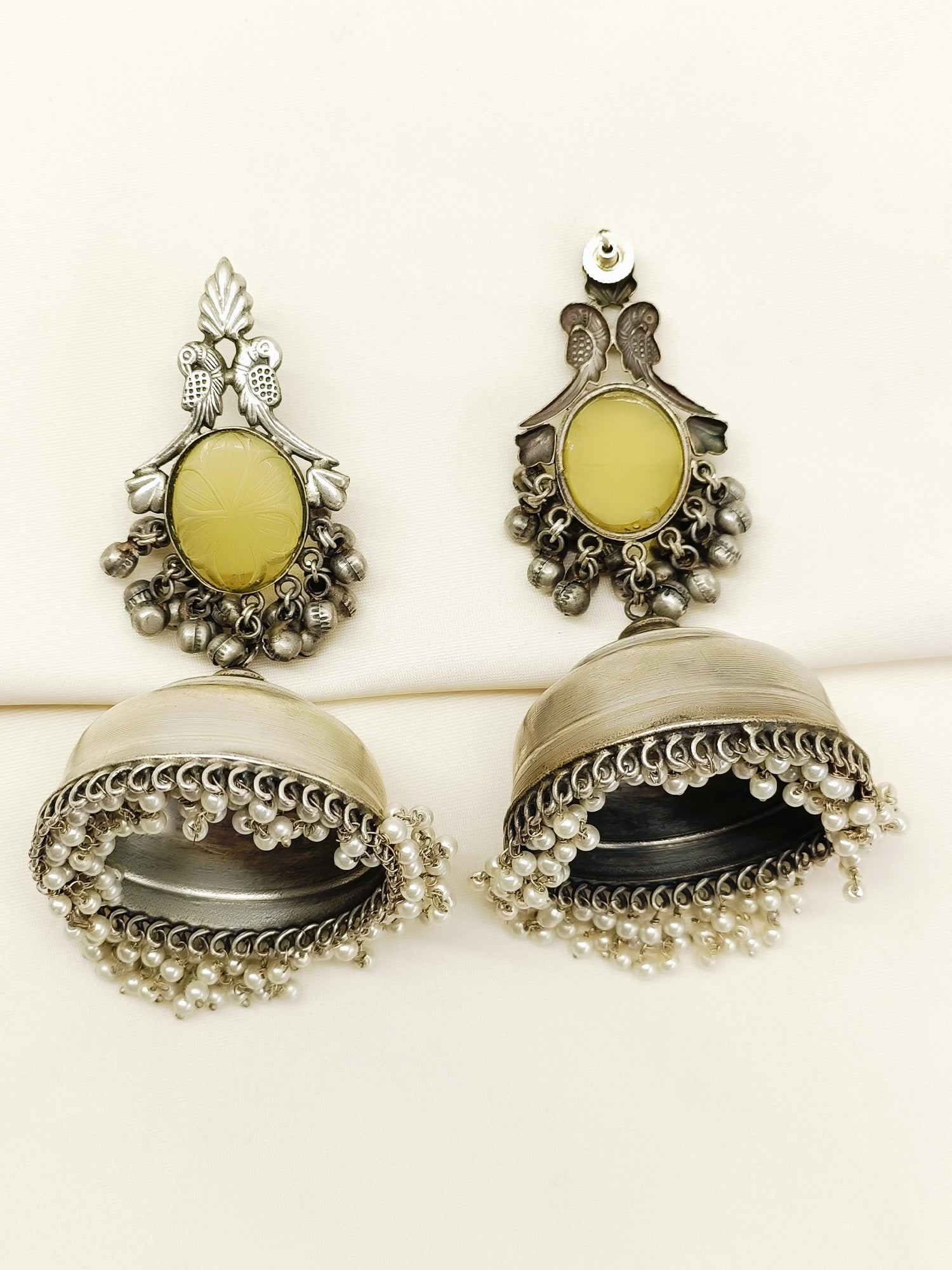 Aryahi Yellow Oxidized Jhumki