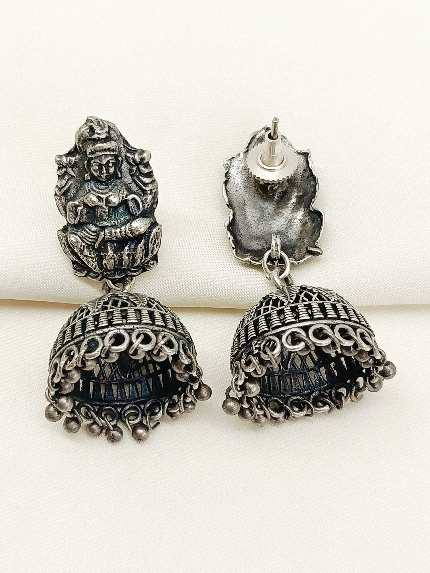 Adhyaya Plain Oxidized Jhumki