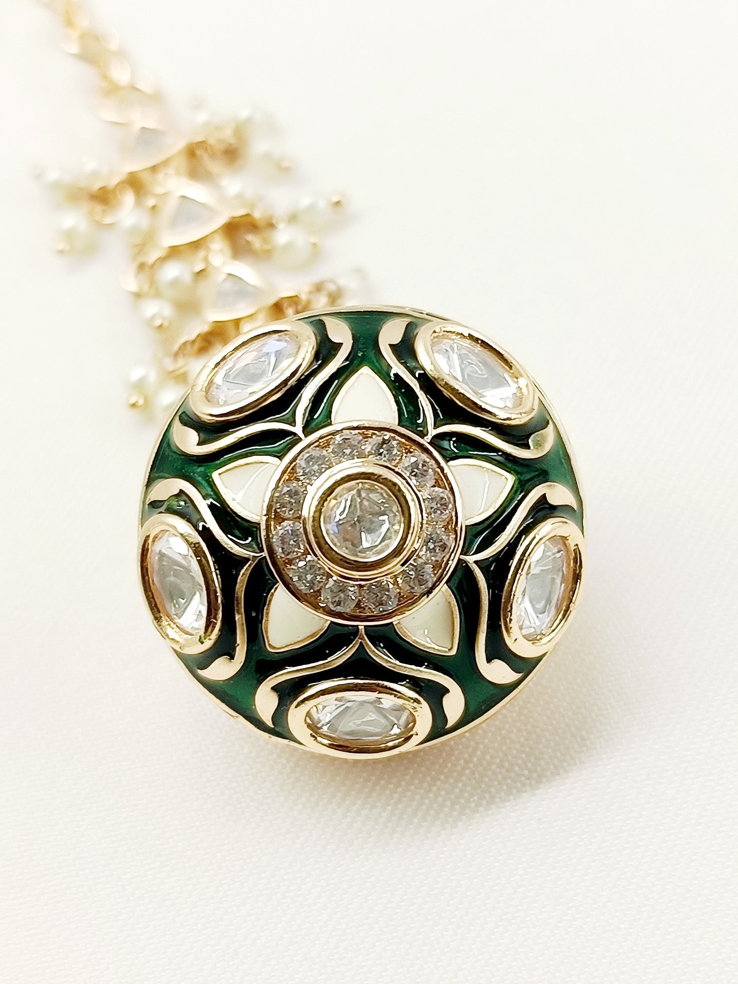 Agam Green Kundan Borla