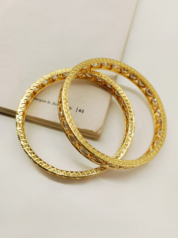 Vrini White Kundan Bangle Pair