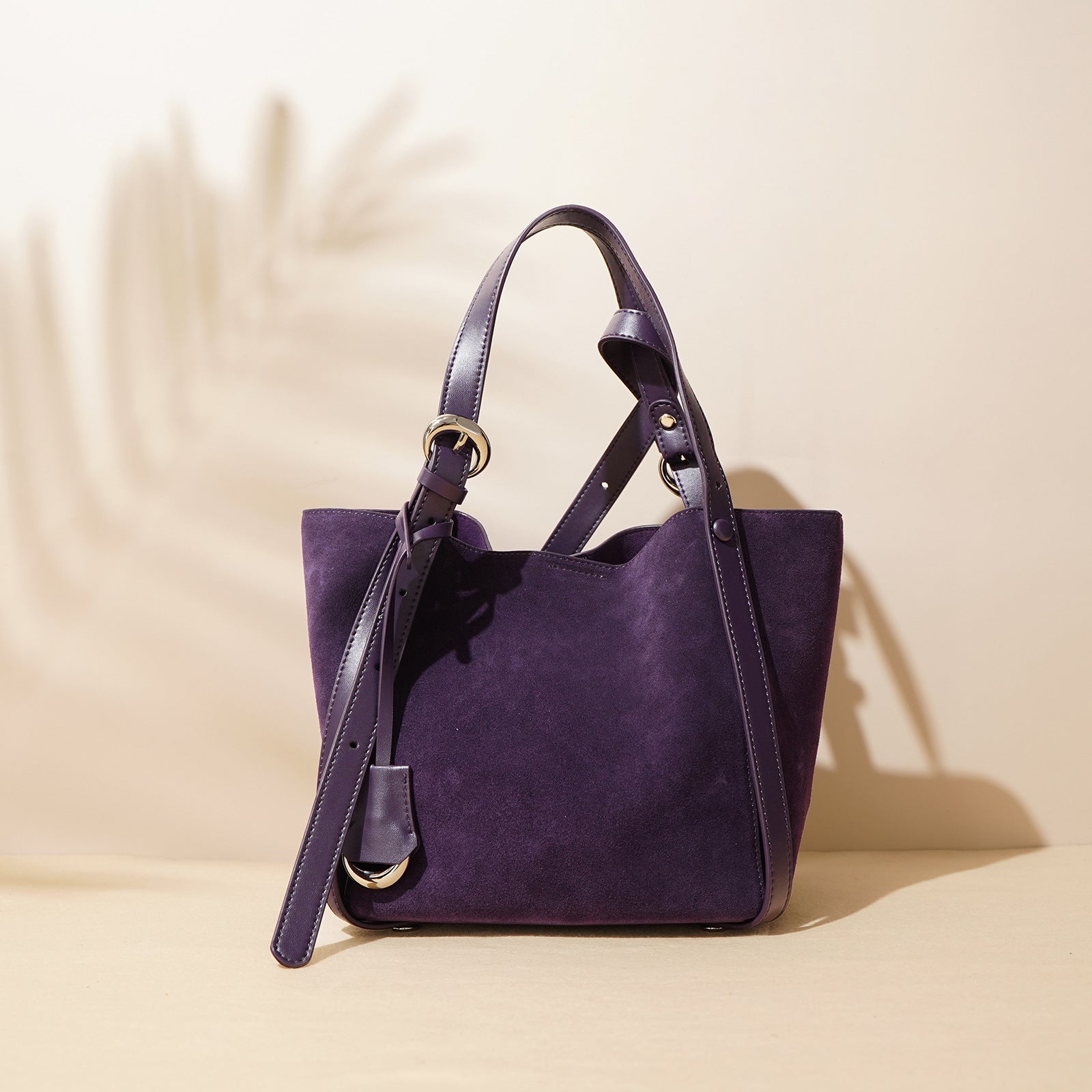 Ounamei Suede Bucket Bag Set | 2-in-1 Handbag & Crossbody Tote with Soft Suede-Finish Leather, Spacious & Stylish Everyday Bag