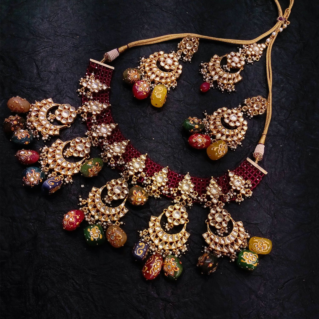 Zohra Chandbali Style Bridal Kundan Choker