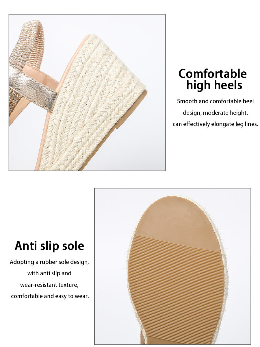 Women's Ria Braid Artisan Platform Wedge Sandals – Sculpted Woven Rope Open-Toe Roman Sandals (US 4–10.5)
