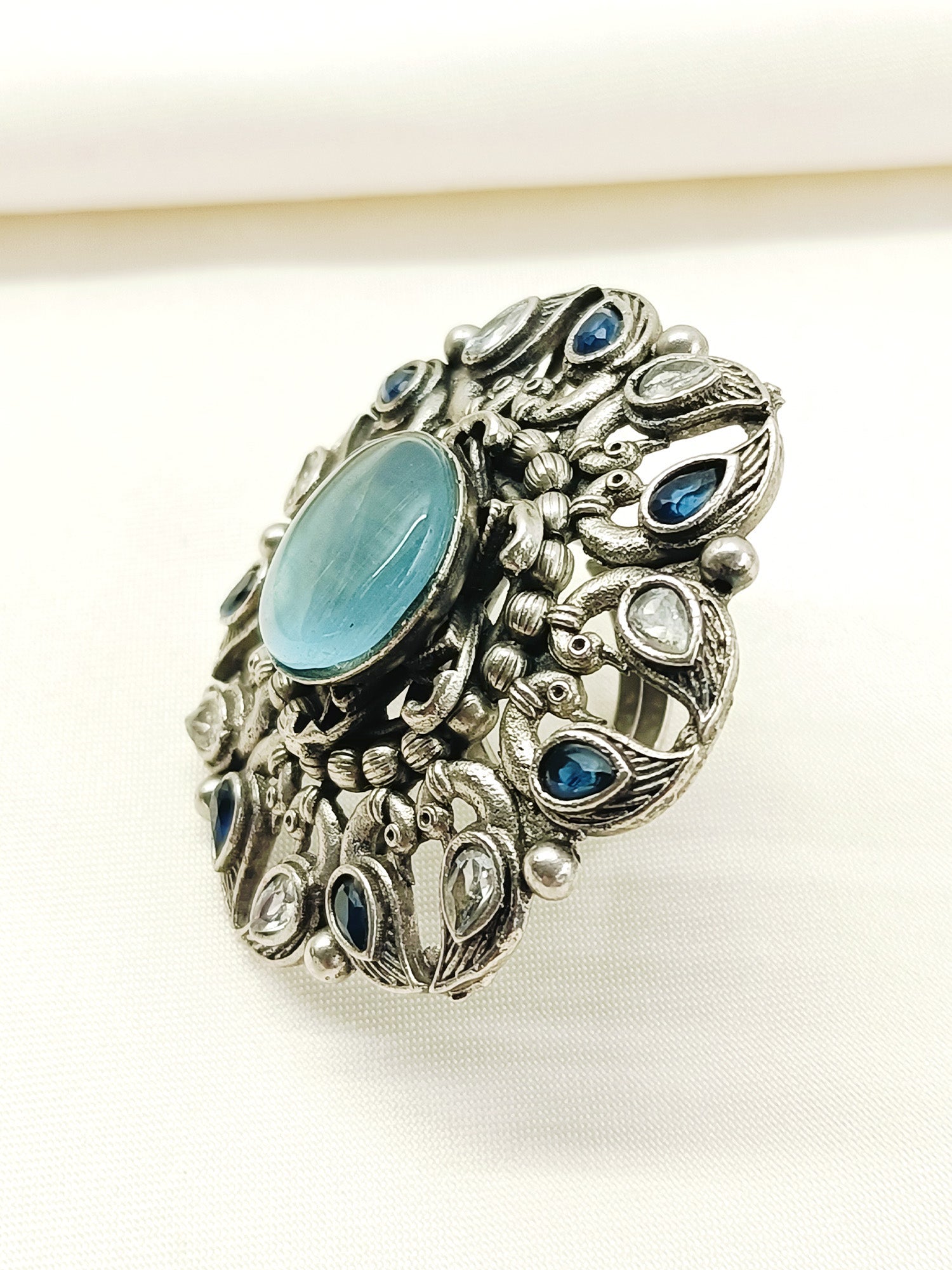 Kaasvi Firozi Oxidized Finger Ring