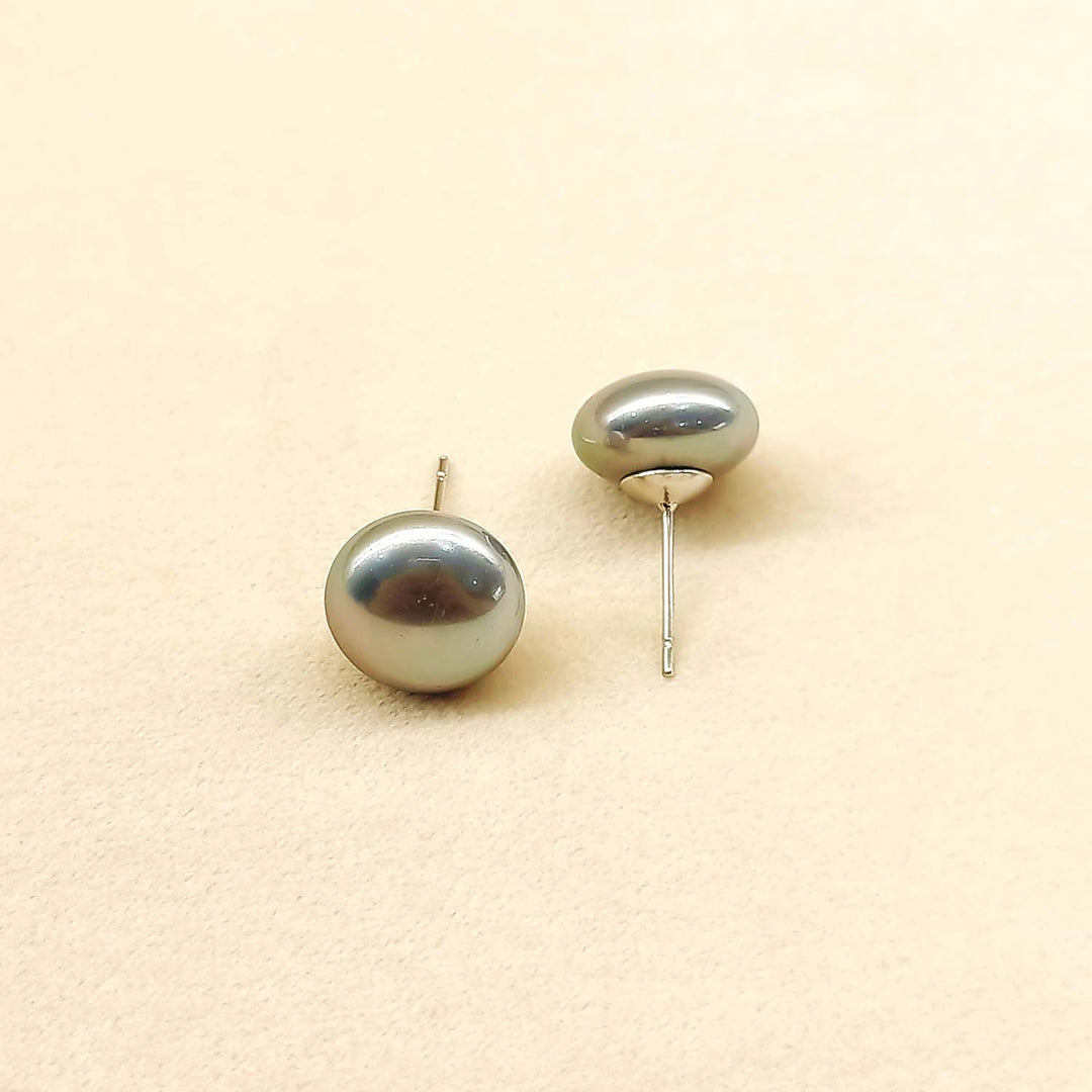 Harleen Grey Natural Pearl Stud