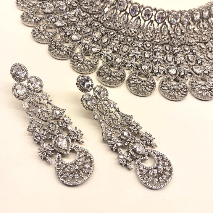 Rukhsaar Bridal Look American Diamond Necklace Set