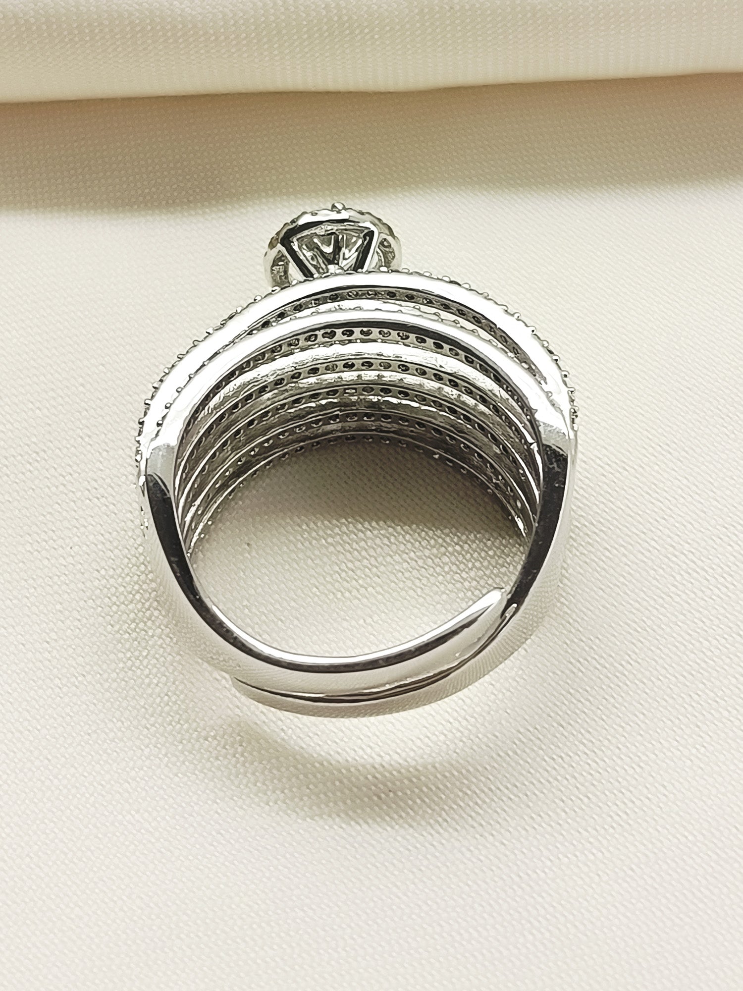 Chitrini White American Diamond Finger Ring