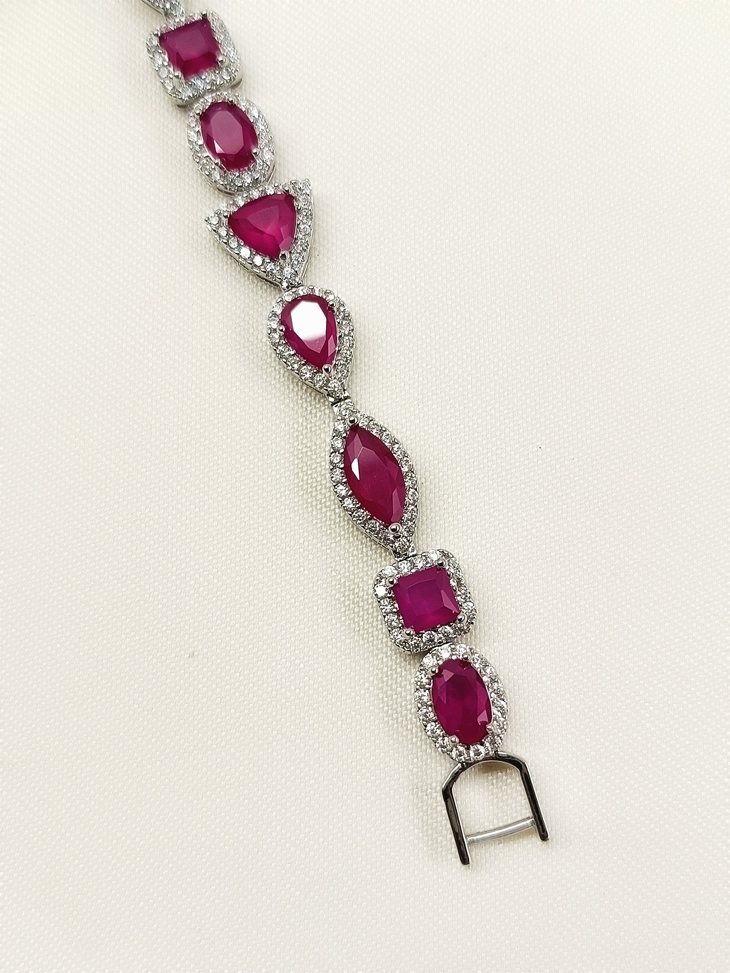 Elower Ruby American Diamond Bracelet