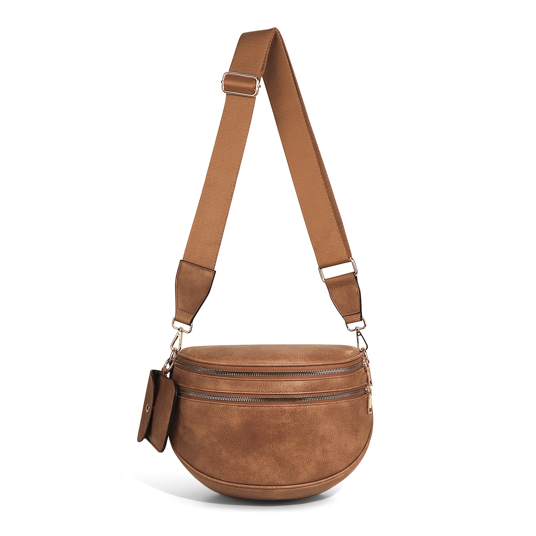 Ounamei Vegan Leather Crossbody Bum Bag for Women with Mini Pouch | Small & Large Sizes