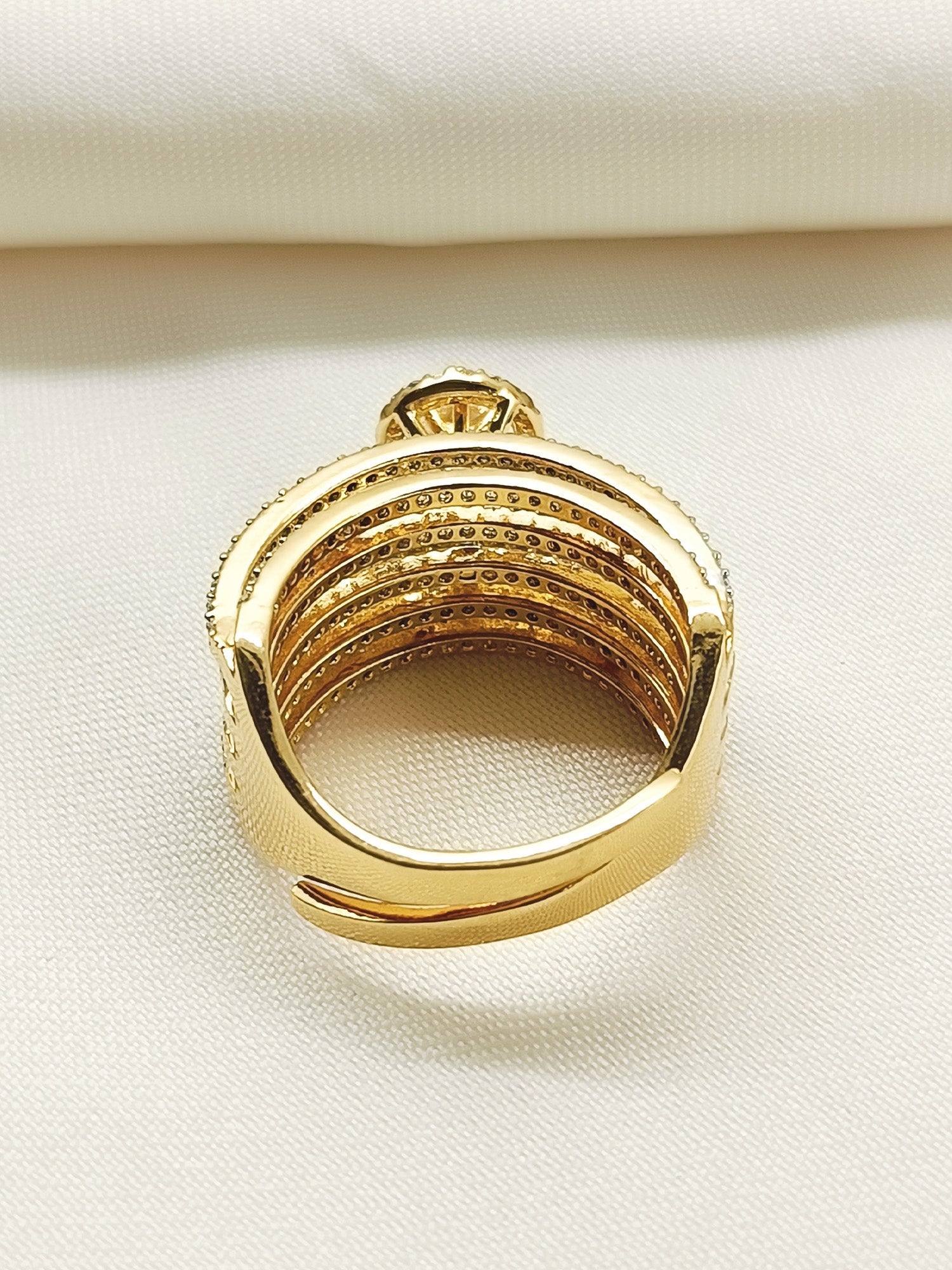 Wafa White American Diamond Finger Ring