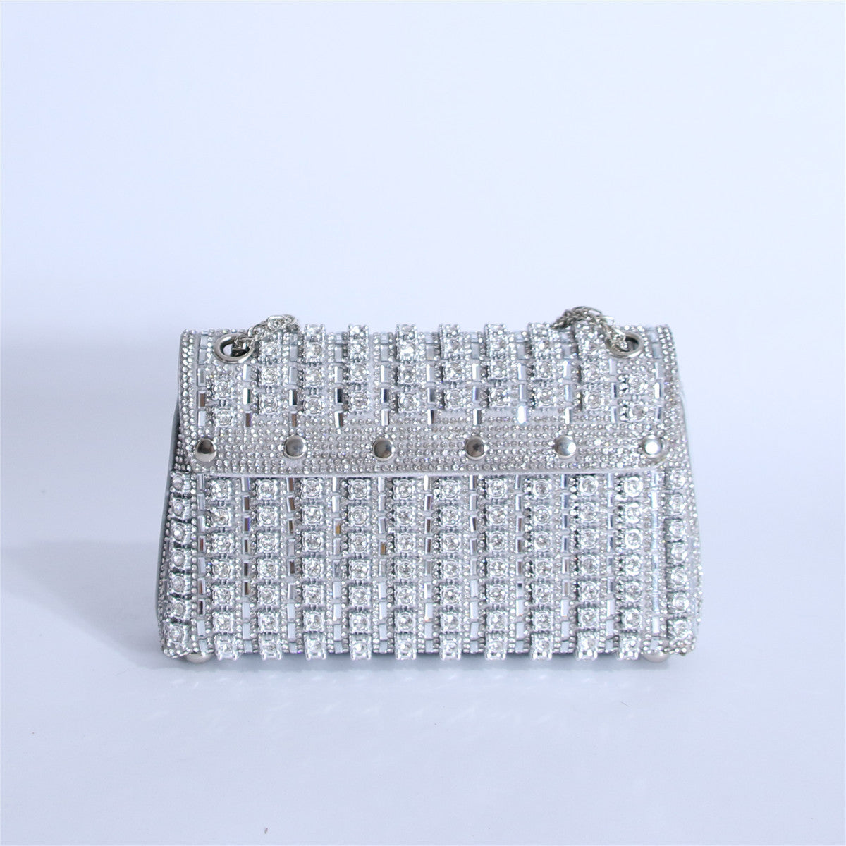Women's Crystal-Embellished Evening Clutch – Women’s Adjustable Chain Strap Shoulder Bag for Galas, Parties & Luxury Events