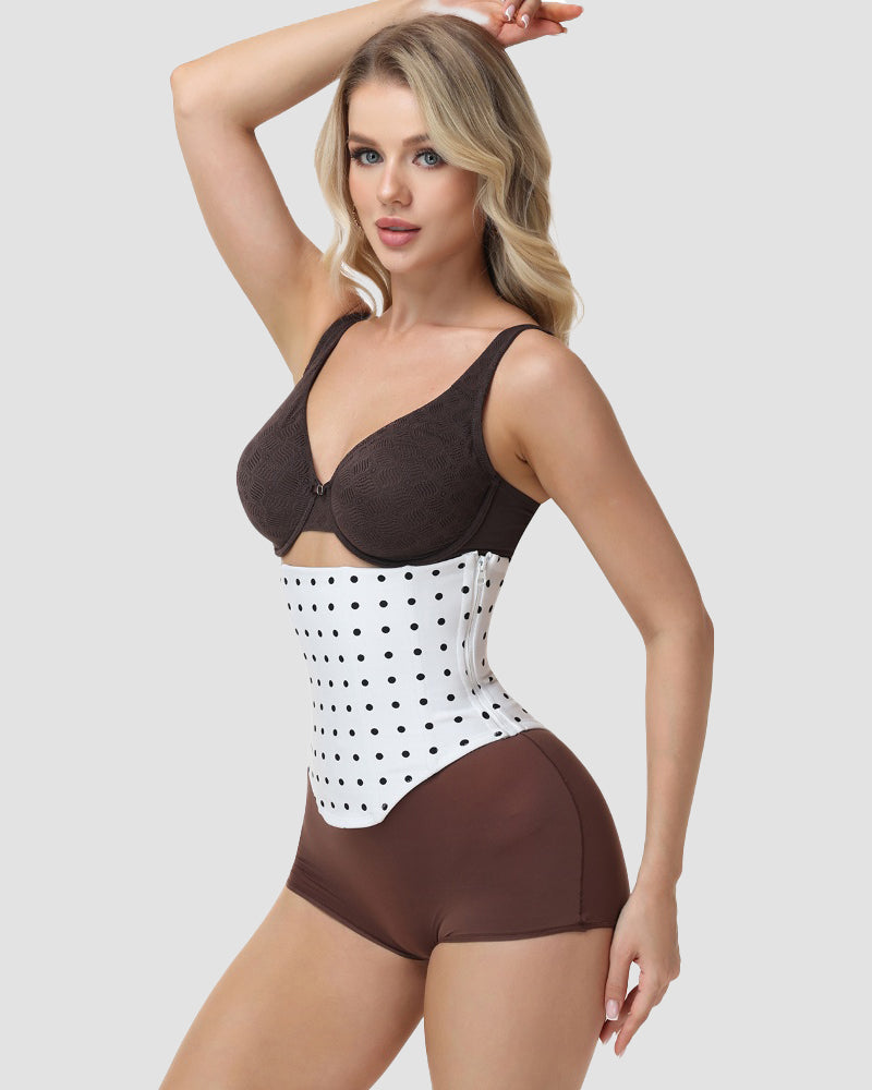 Polka Dot Lace-Up Back Hourglass Waist Corset