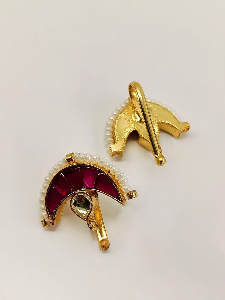 Suvashi Medium Size Ruby Gold Plated Kundan Ear Cuff [ Price is for Pair ]