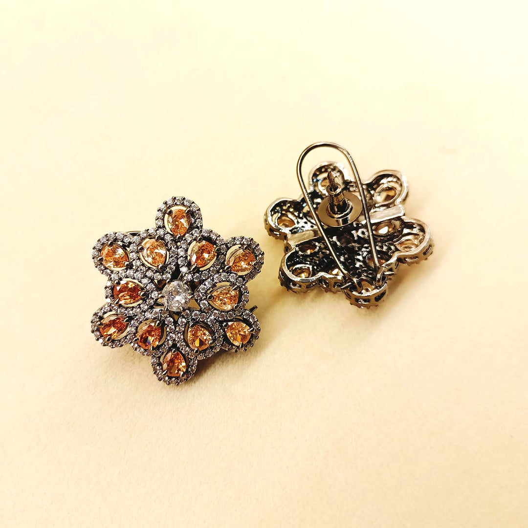 Kirti Copper Diamond Rhodium Plated Victorian Tops