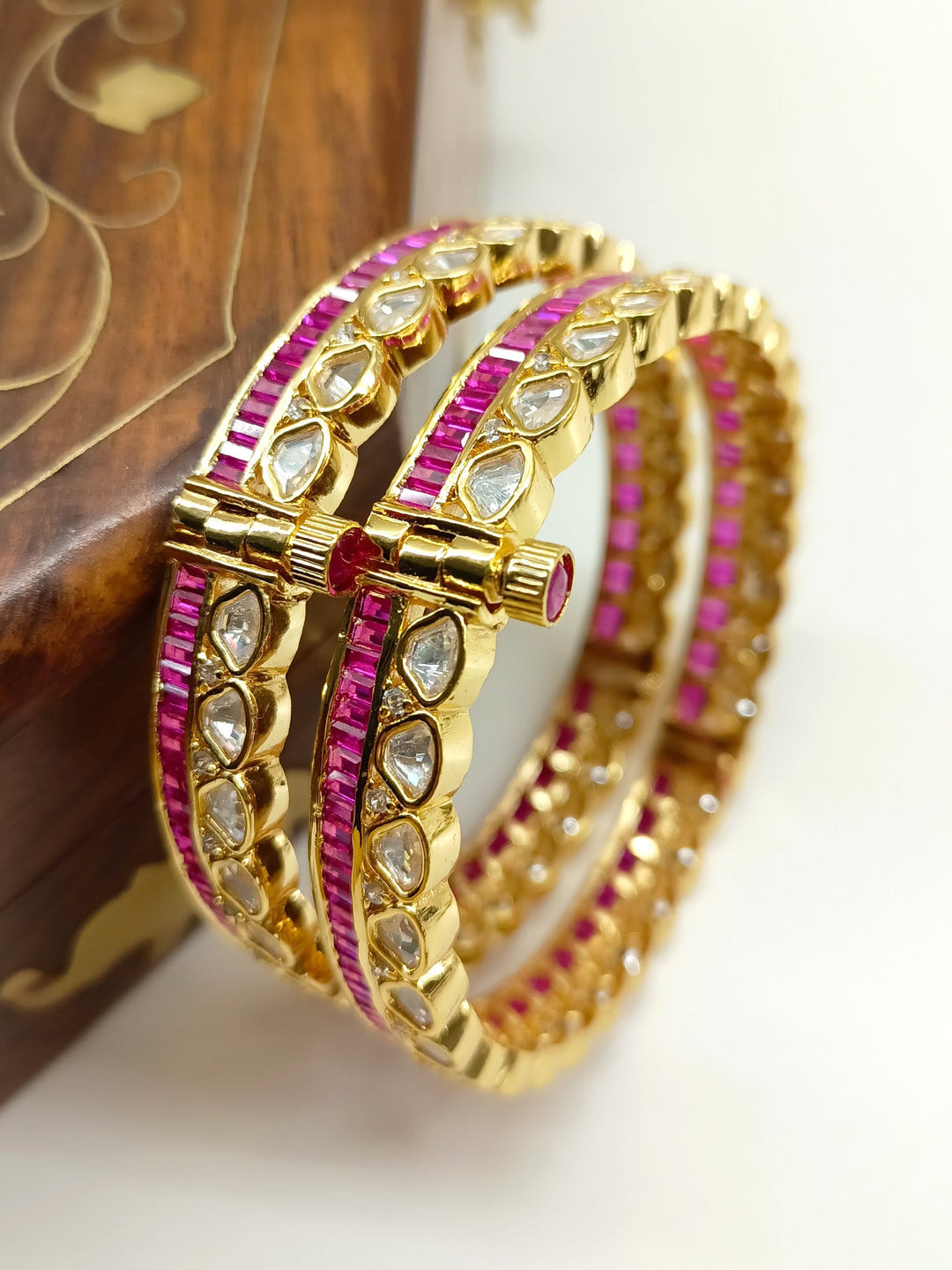 Giselle Majenta Kundan Bangle Pair