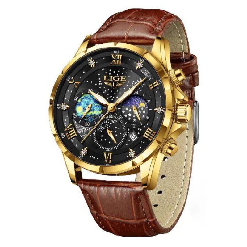 Verfijnde Maanfase Horloge  - By Qivii