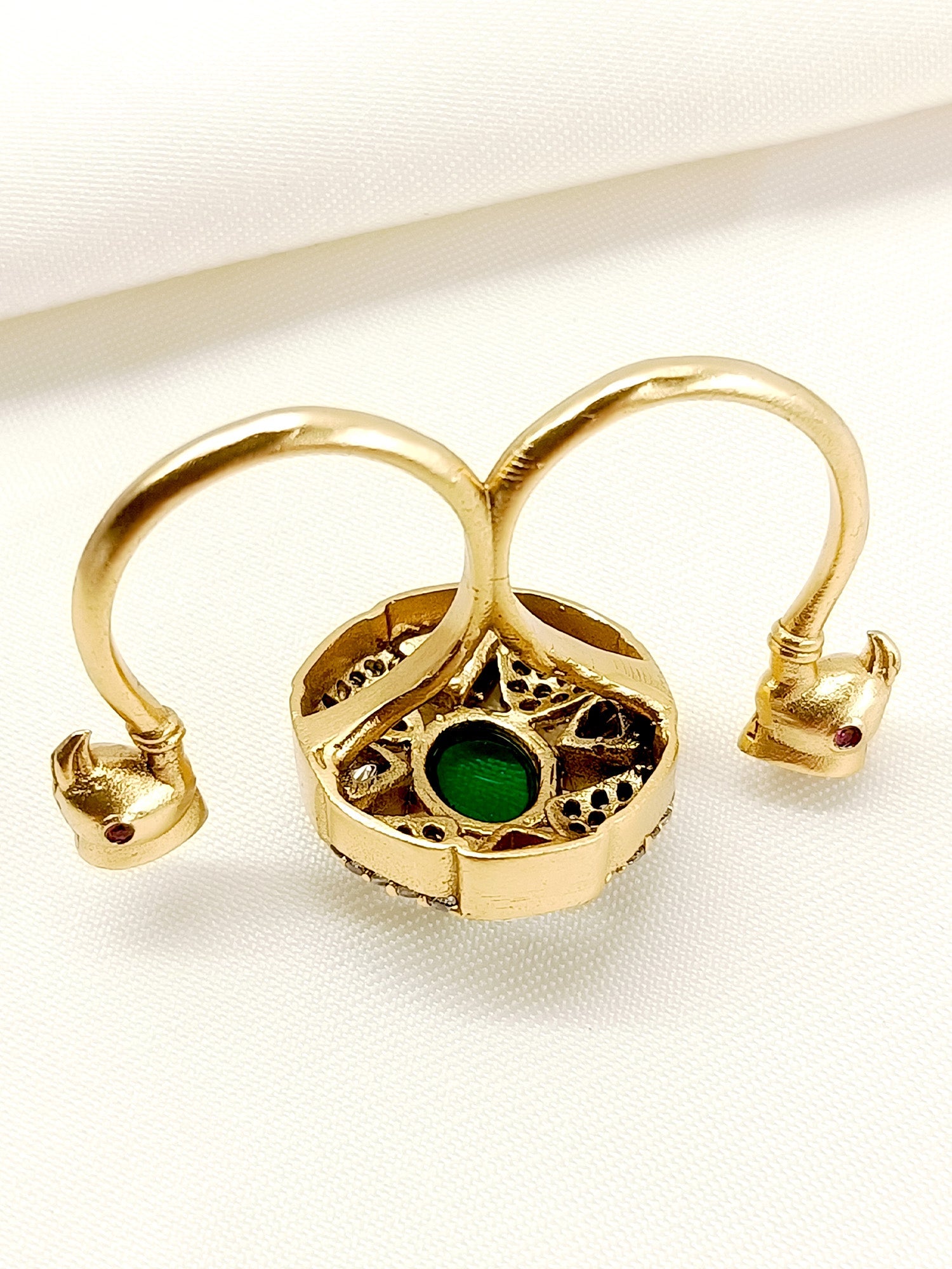 Aniya Green American Diamond Finger Ring