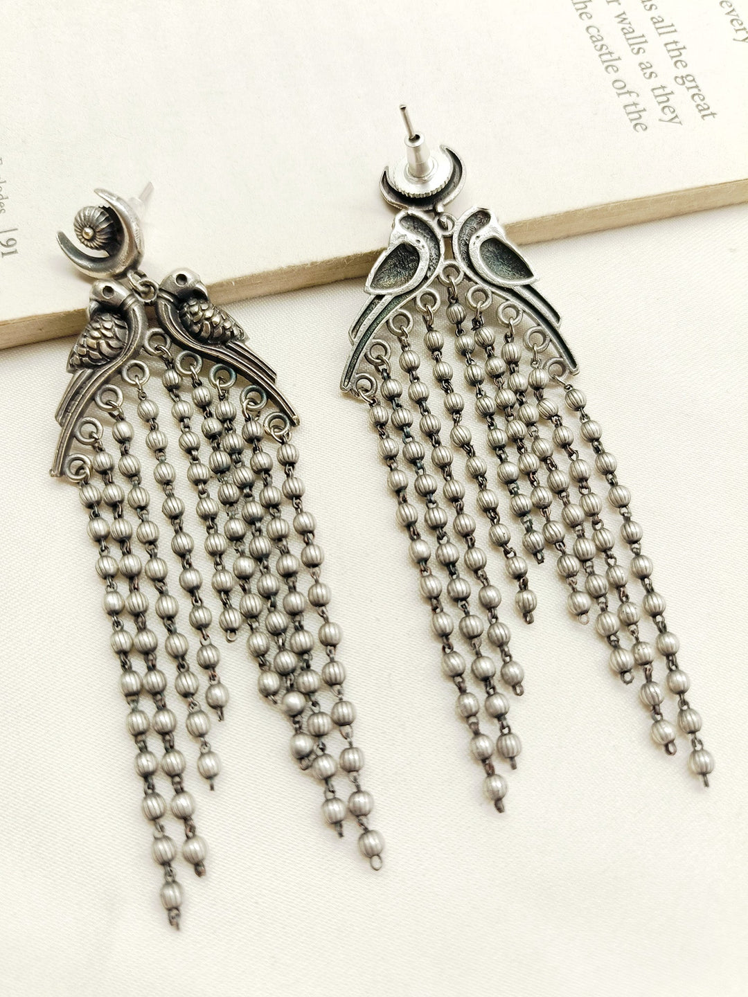 Larisa Bird German Silver Oxidized Earrings