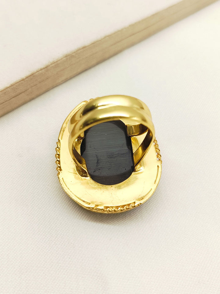  Beautiful Sanya Grey Natural Stone Finger Ring, unique and stylish accessory for women, adds a touch of sophistication to any outfit