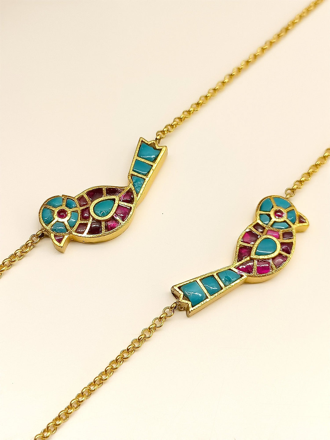 Better R & B Bird Kundan Anklet