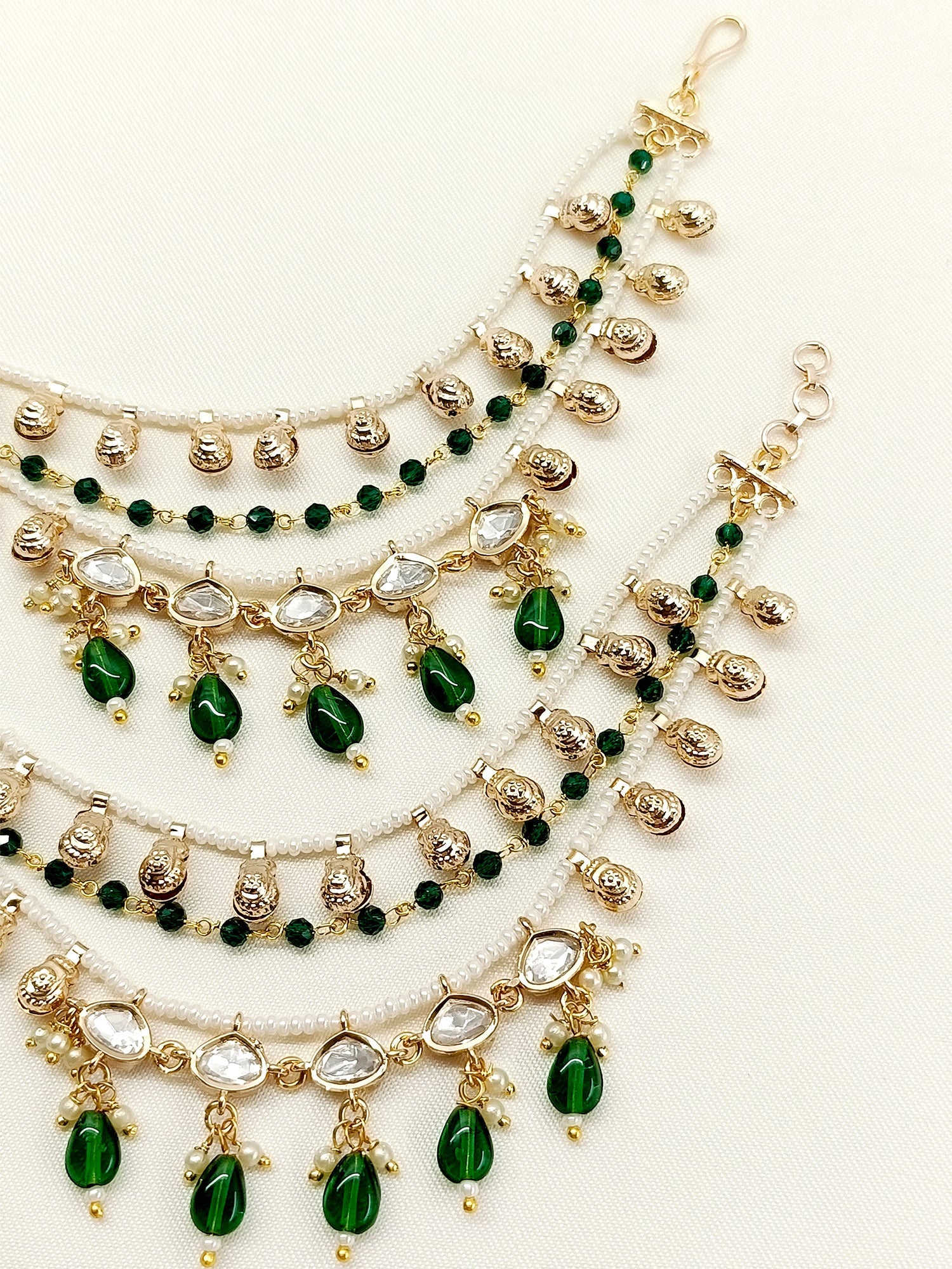 Annu Green Traditional Ear Chain.