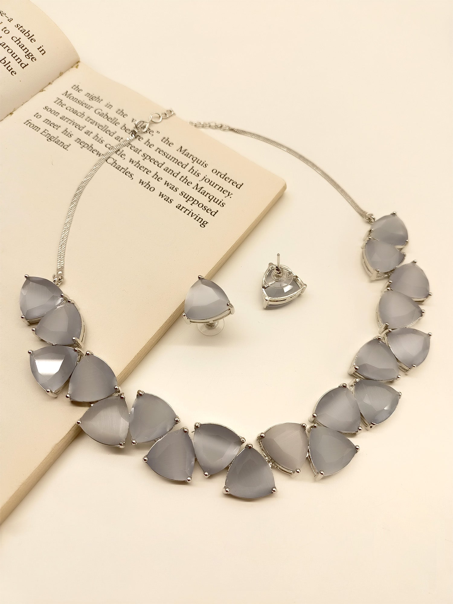 Mishkad Gray American Diamond Set - qivii