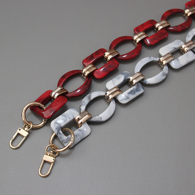 Ounamei Retro Colorblock Acrylic Chain Strap