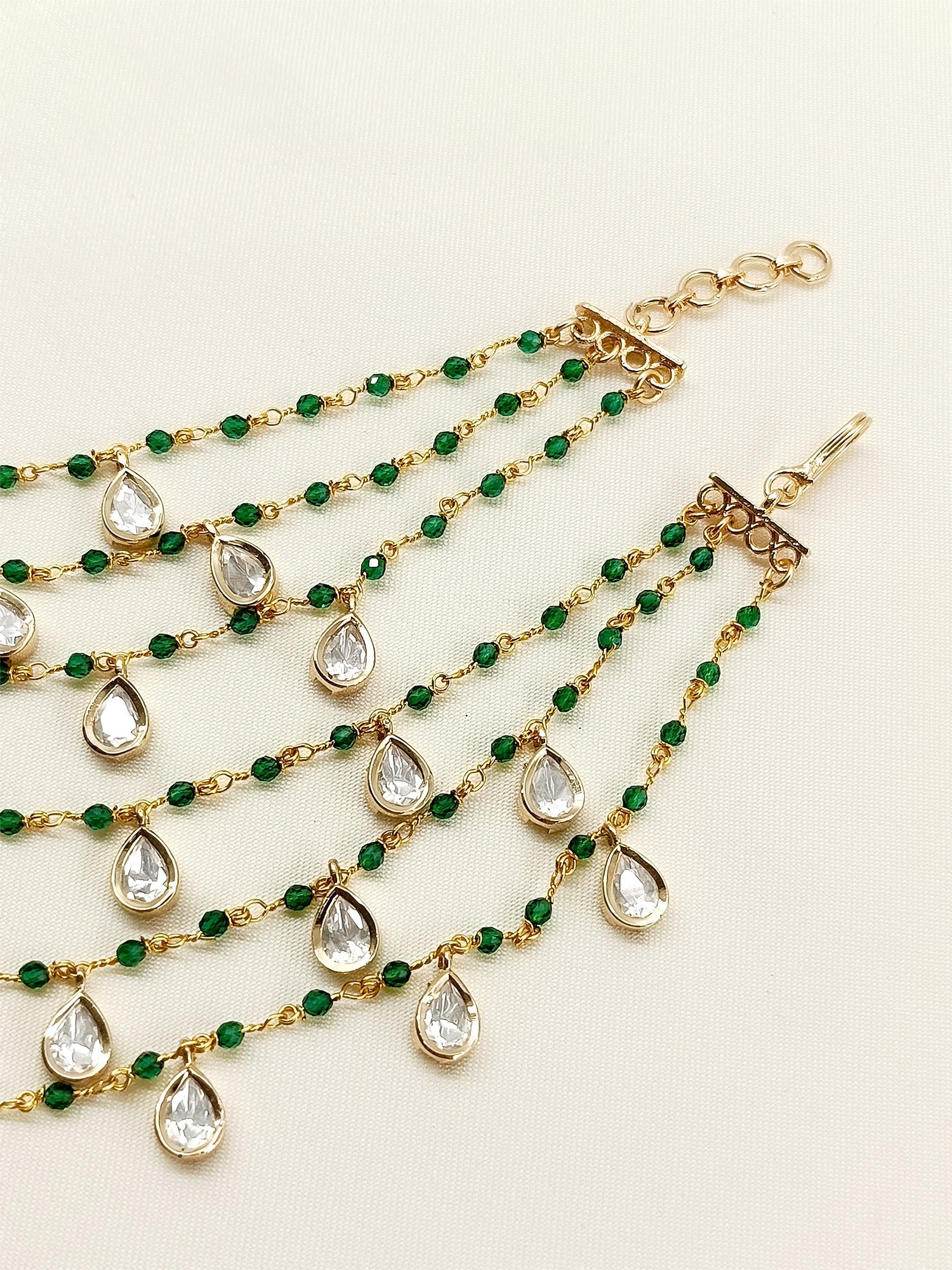 Kishvya Green Traditional Ear Chain